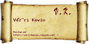 Vári Kevin névjegykártya