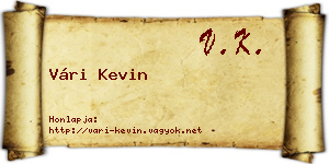 Vári Kevin névjegykártya